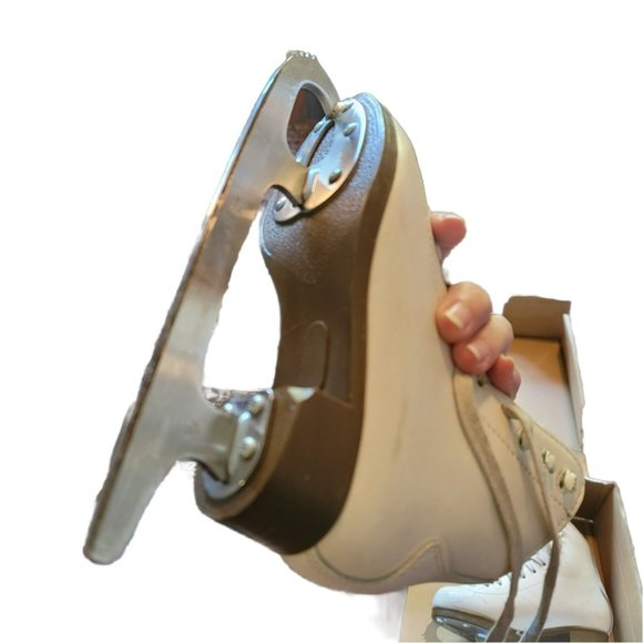 Glacier 420 Figure Skates Ice Skating White Leather Size 13 Girls GG946 - Picture 3 of 6